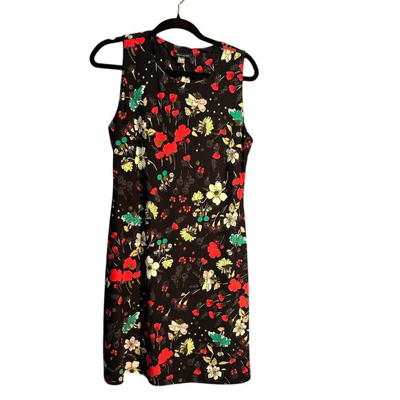 Whimsygoth Tommy Hilfiger Knit Floral Dress 10 Navy Red Lightweight Wrinkle Free - Picture 1 of 7